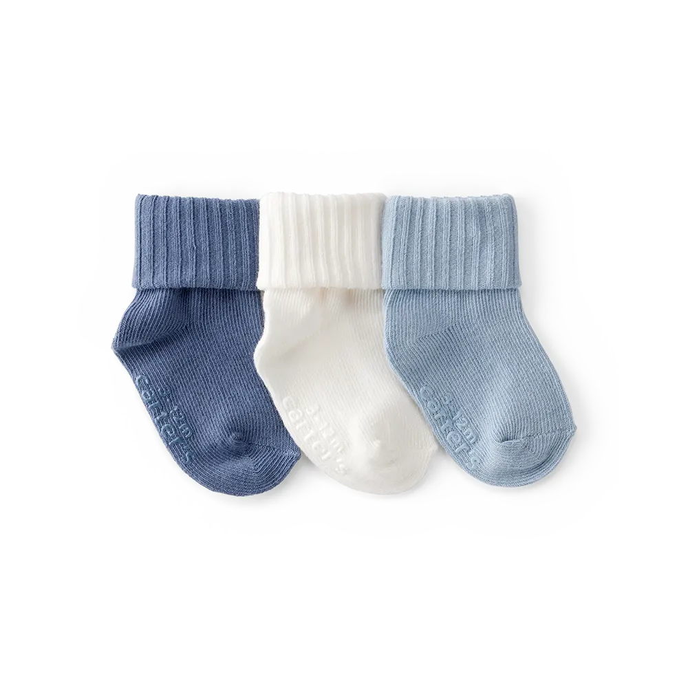 Lot de 3 paires de chaussons-chaussettes bébé garçon