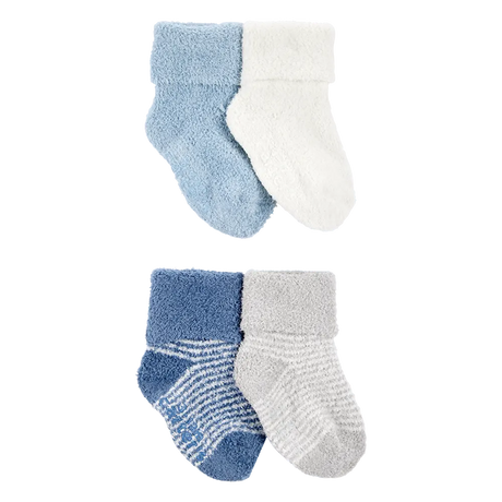 Lot de 4 paires de chaussons chenille bébé garçon