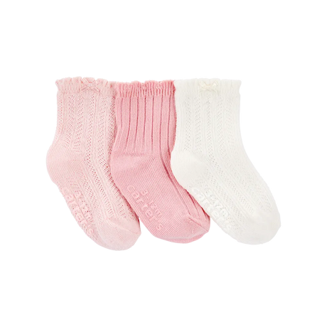 Lot de 3 paires de chaussettes pointelle bébé fille