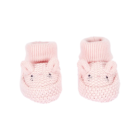 Chaussons en crochet lapin bébé fille - Rose