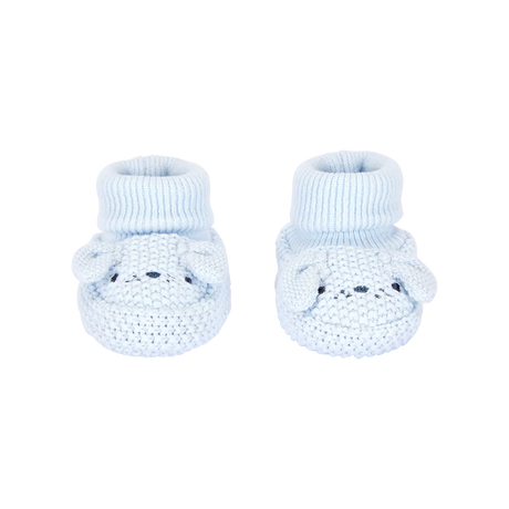 Chaussons en crochet chiot bébé garçon - Bleu