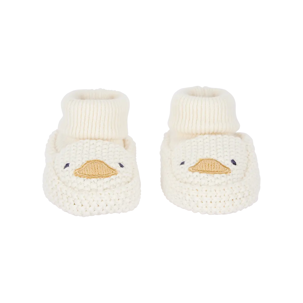Chaussons en crochet canard bébé - Jaune