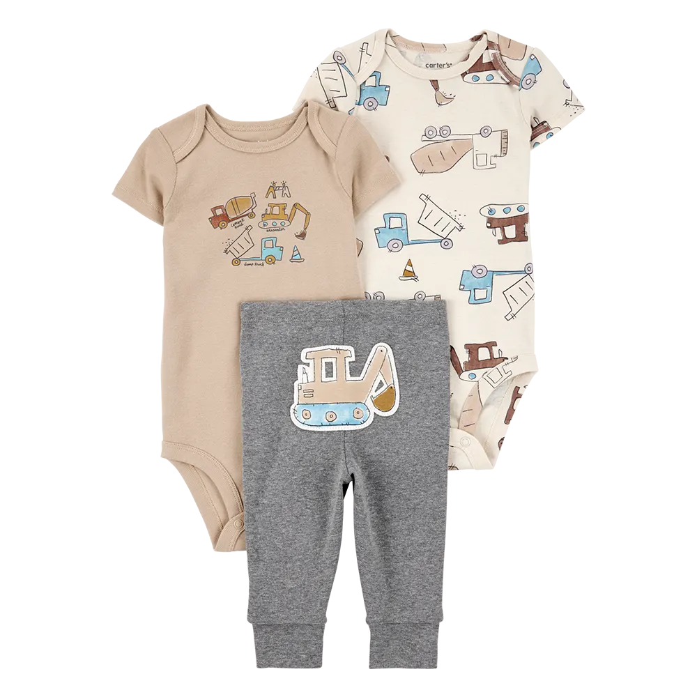 Ensemble 3 pièces chantier pour bébé garçon