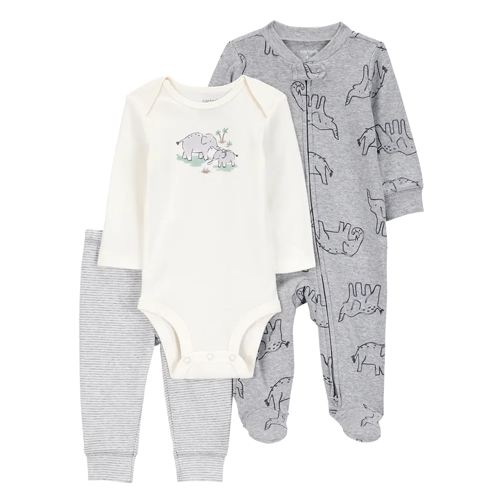 Ensemble 3 pièces éléphant pour bébé garçon