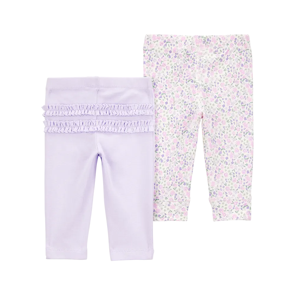 Lot de 2 Pantalons Bébé Fille Carter's - Fleuris