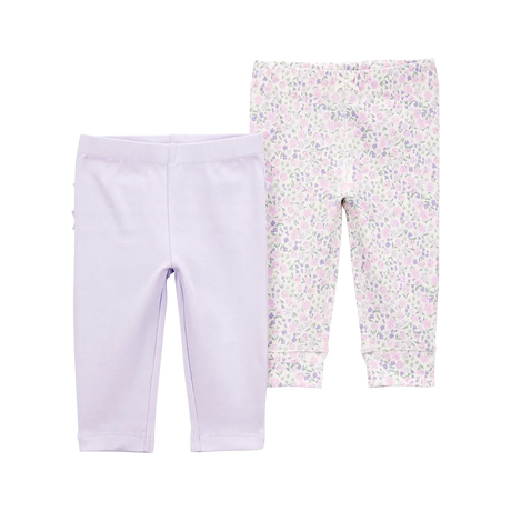 Lot de 2 pantalons fleuris bébé fille - Coton