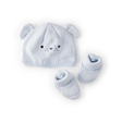 Coffret cadeau bonnet et chaussons chiot - Bleu
