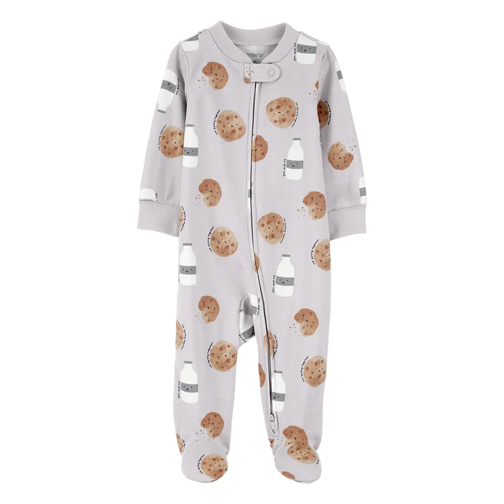 Pyjama dors-bien zippé lait & biscuits bébé - Coton
