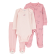 Ensemble 3 pièces chiot pour bébé fille - Coton