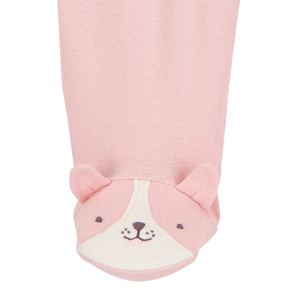 Ensemble 3 pièces chiot pour bébé fille - Coton