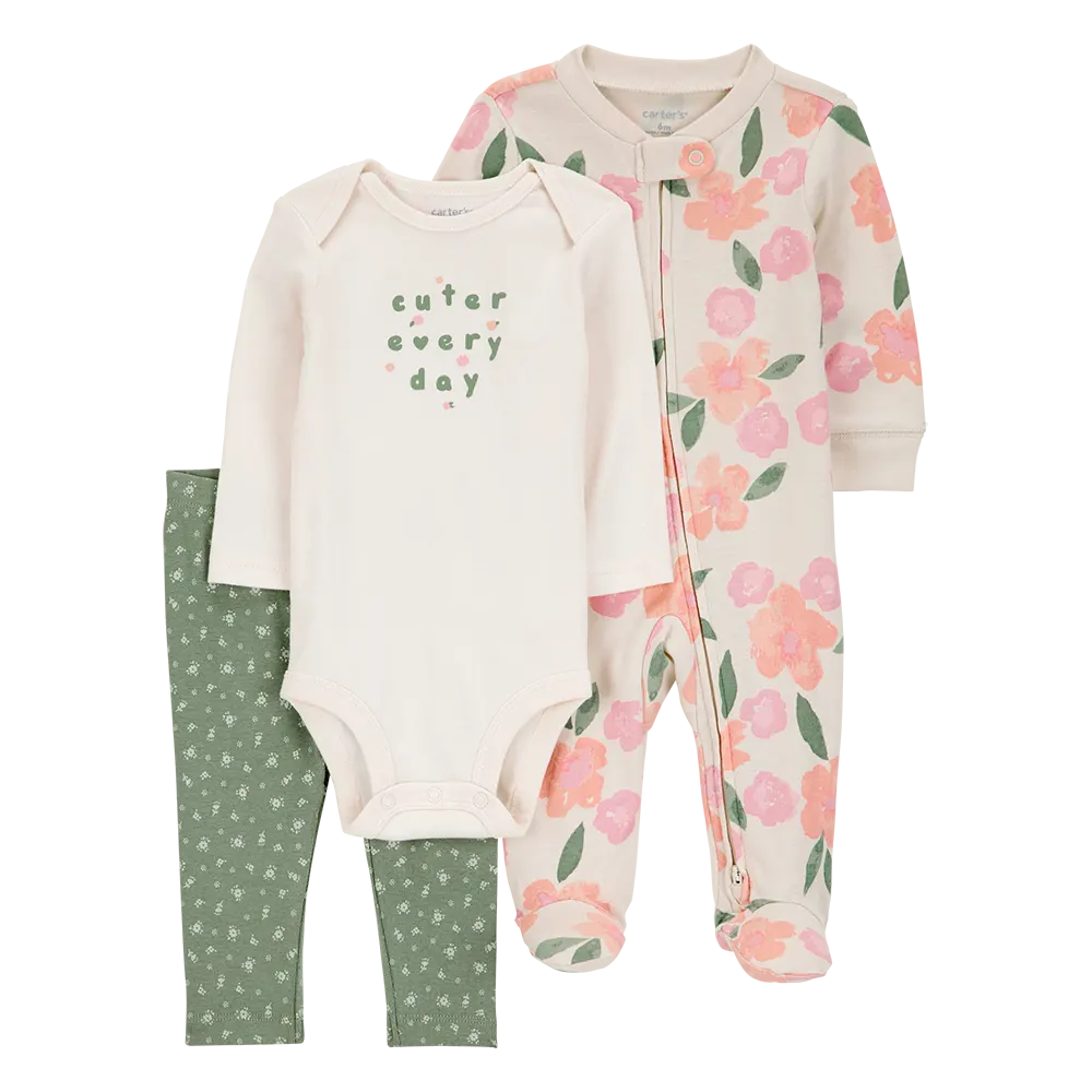 Ensemble 3 Pièces Bébé Fille Carter's - Floral
