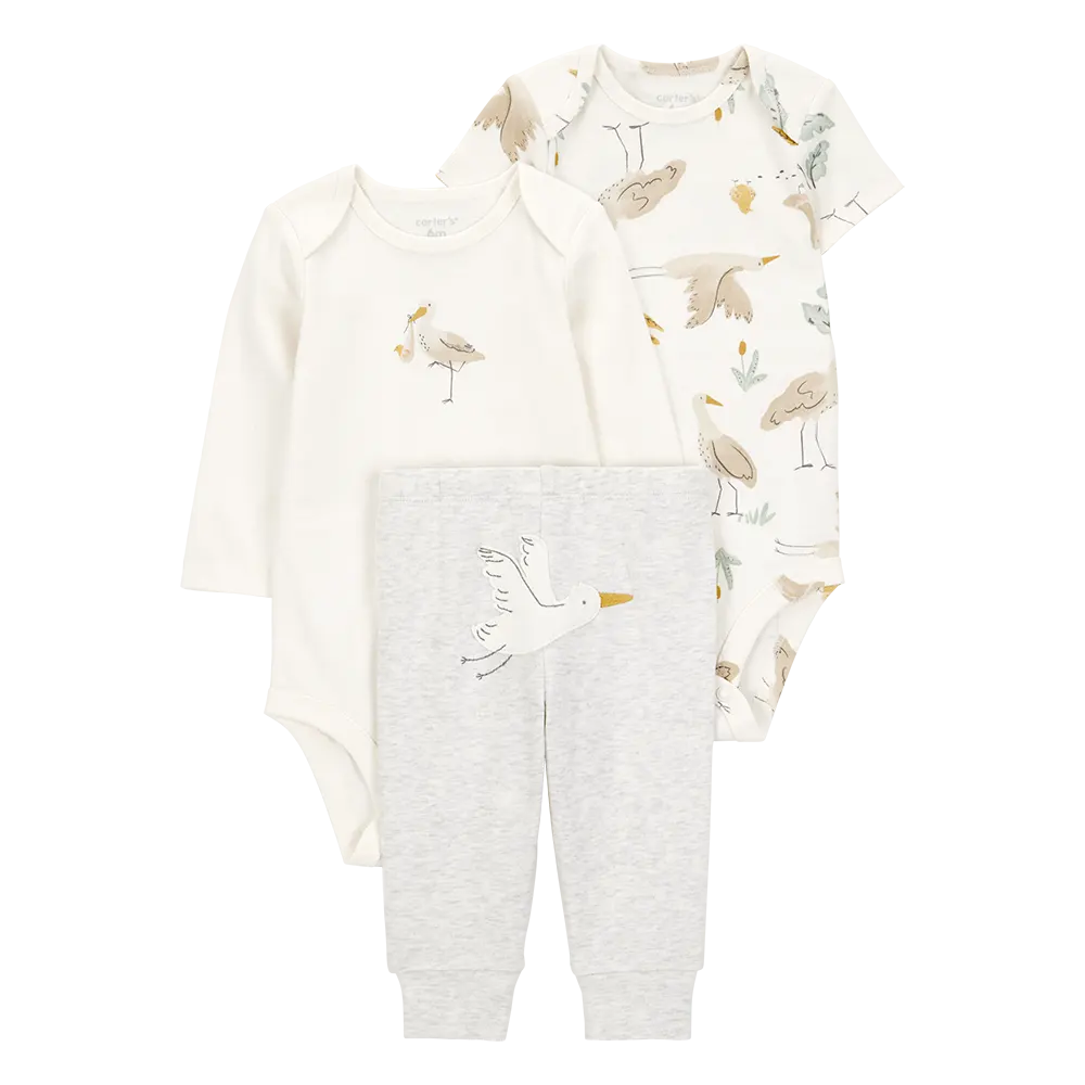 Conjunto de 3 piezas para bebé Carter's - Cigüeña