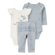 Ensemble 3 pièces papillon pour bébé fille - Coton