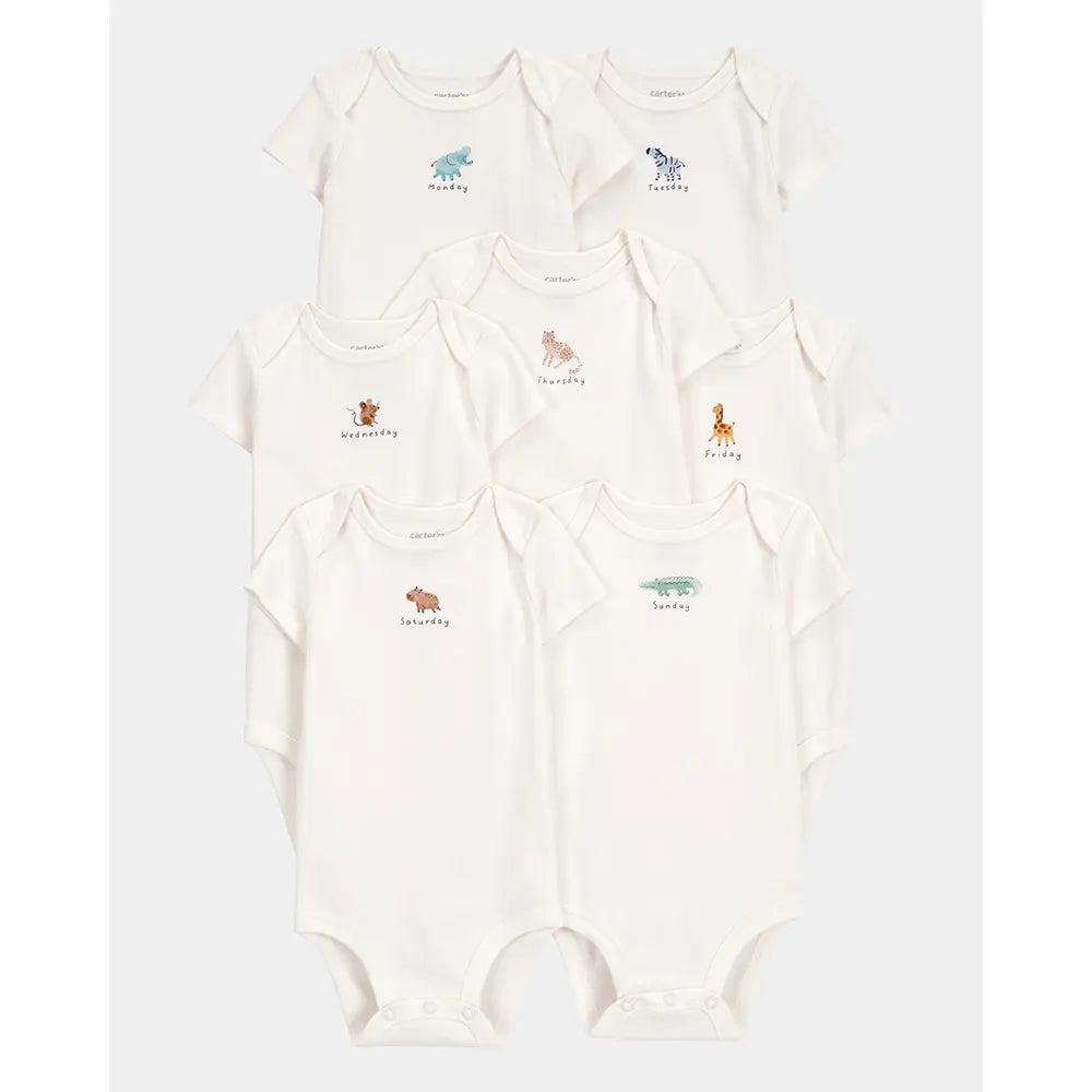 Lot de 7 bodys "Jours de la semaine" bébé - Coton