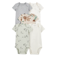 Lot de 5 bodys manches courtes safari bébé