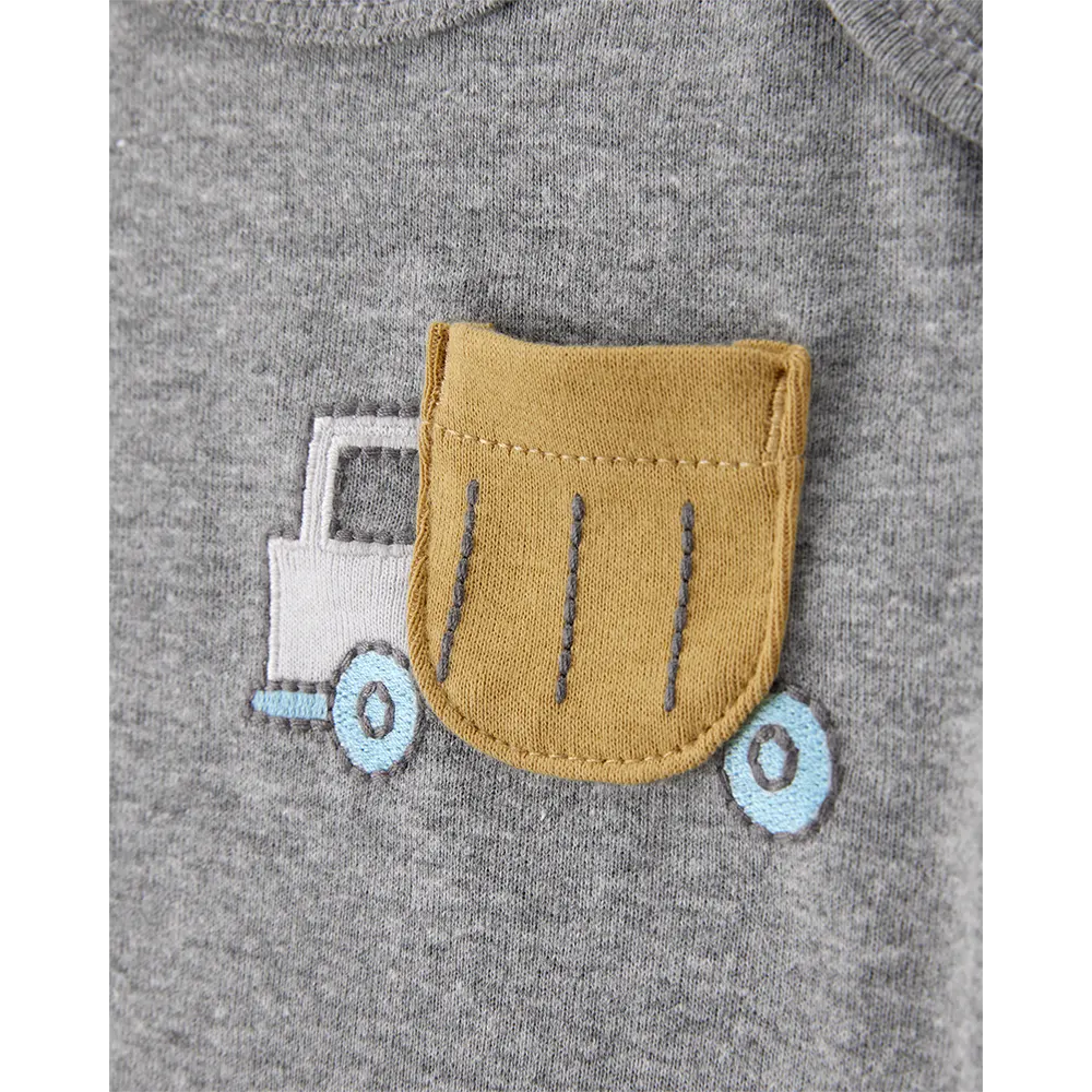 Lot de 5 bodys manches courtes bébé garçon - Chantier