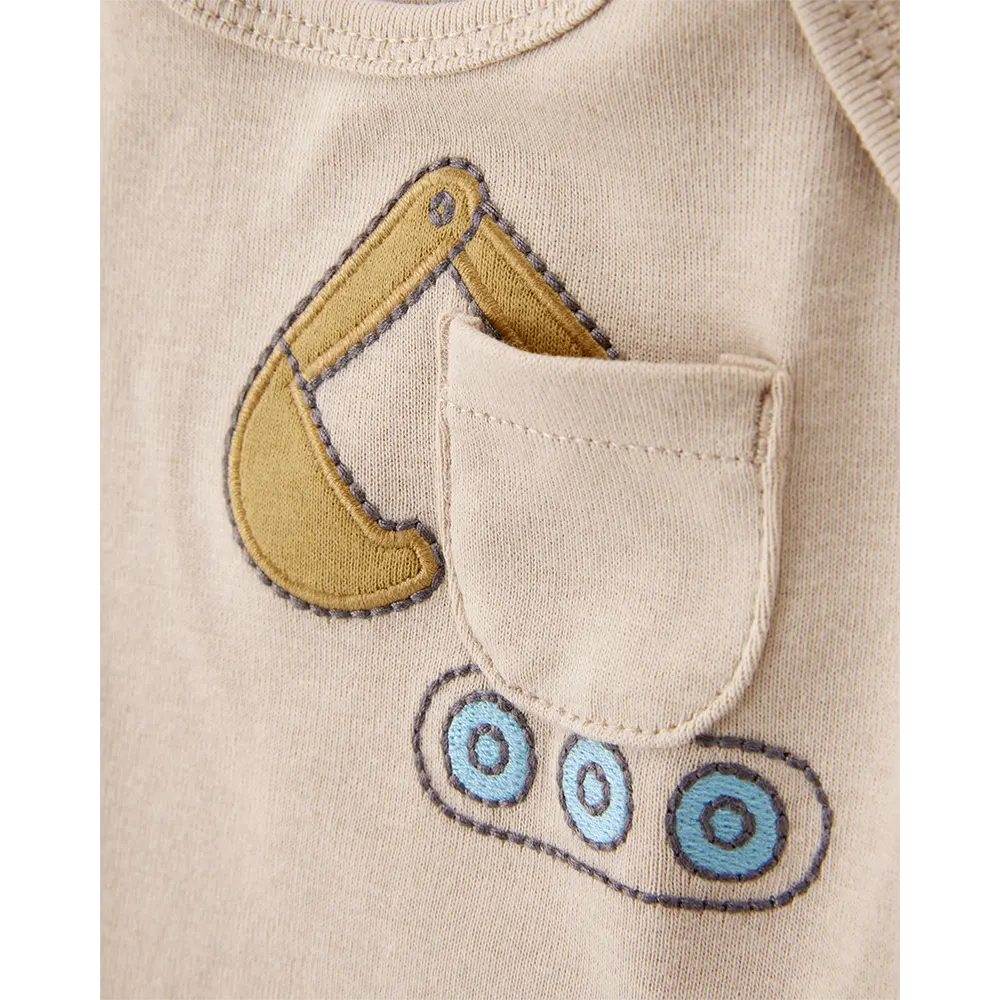 Lot de 5 bodys manches courtes bébé garçon - Chantier