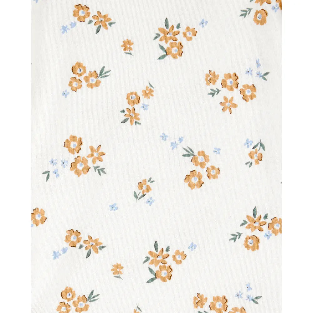 Lot de 5 bodys fleuris bébé fille - 100% Coton