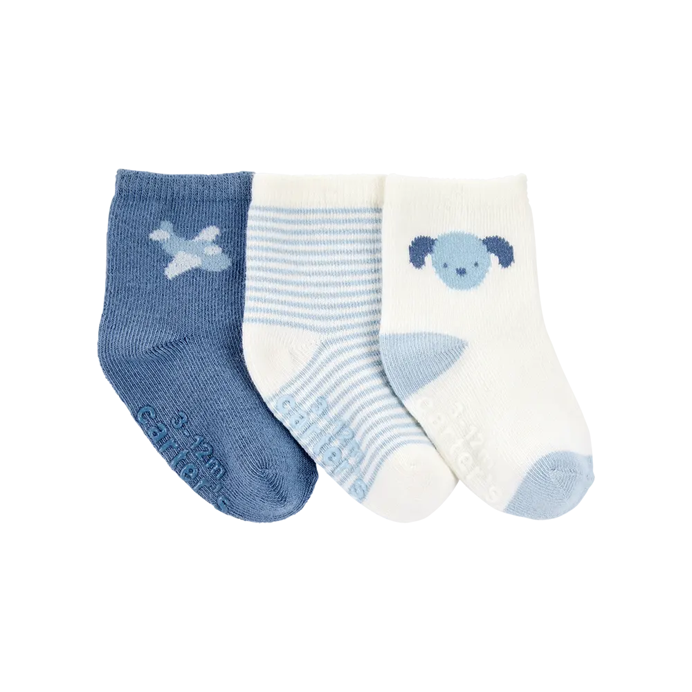 Lot de 3 paires de chaussettes chiot bébé garçon