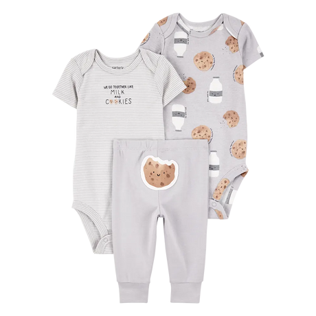 Ensemble 3 pièces lait et biscuits bébé - Coton