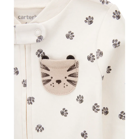 Pyjama dors-bien zippé tigre bébé garçon - Coton