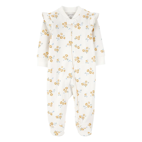 Pyjama dors-bien zippé floral bébé fille - Coton