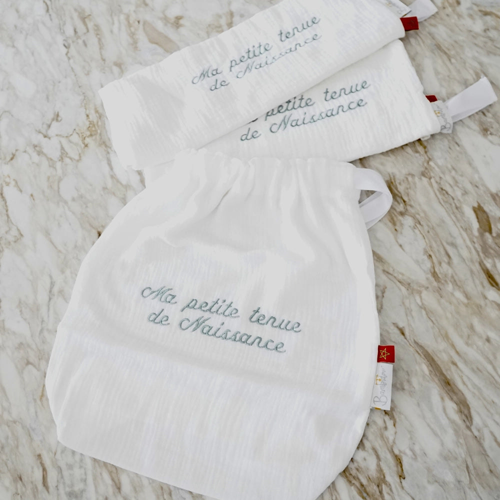Bambidou Pochon / Tkimcha Ma Petite Tenue de Naissance - Vert Eau
