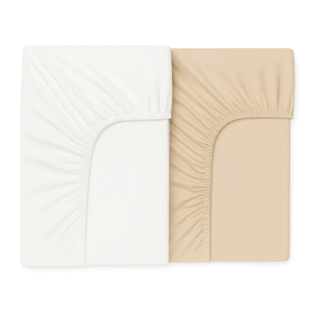 Babymat Pack 2 Draps Housses 120x60 cm - Beige