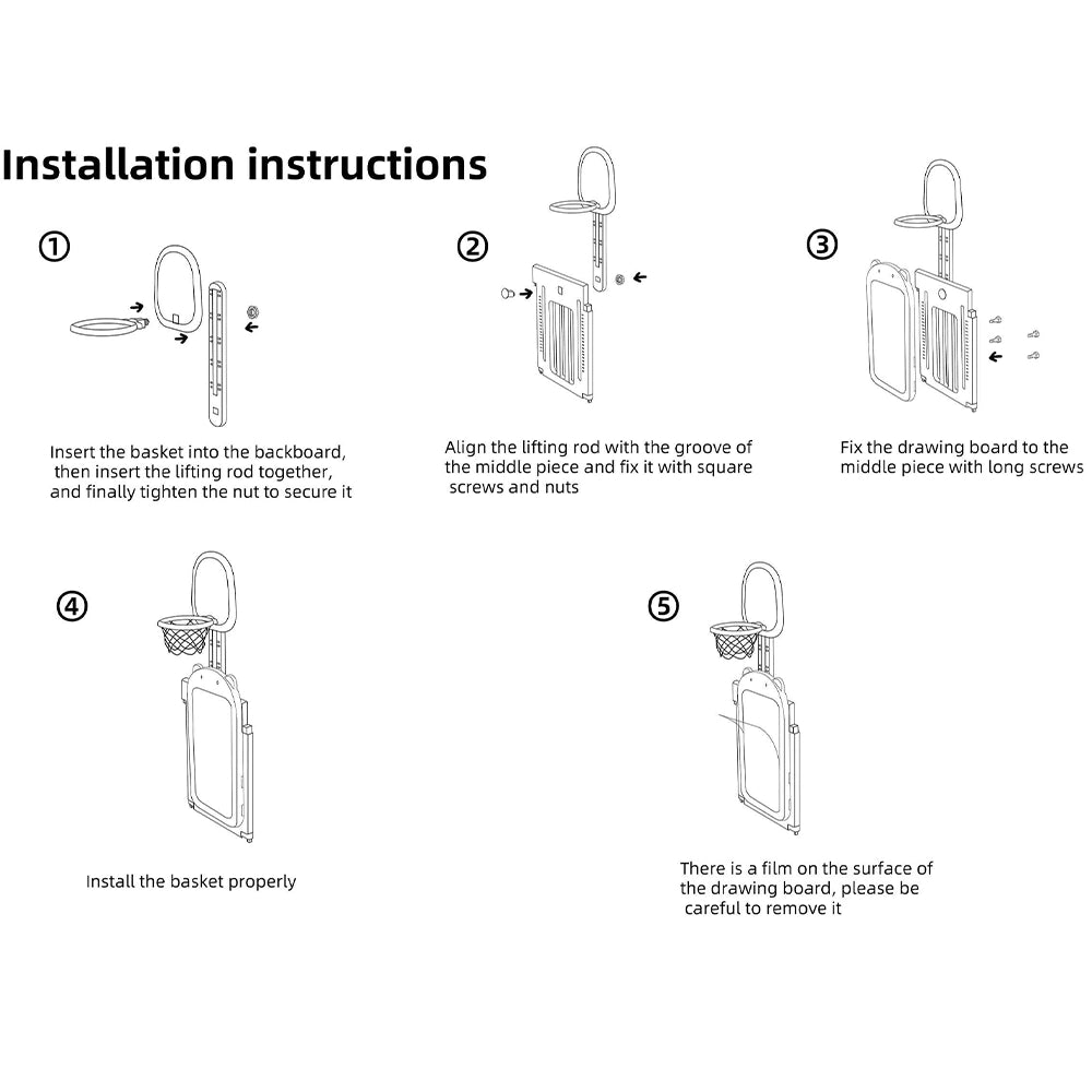 Parc de Jeux (150x180cm) + Maison + Balançoire + Filet de Basketball + Tableau de Dessin + Étagère à Jouets - Marron