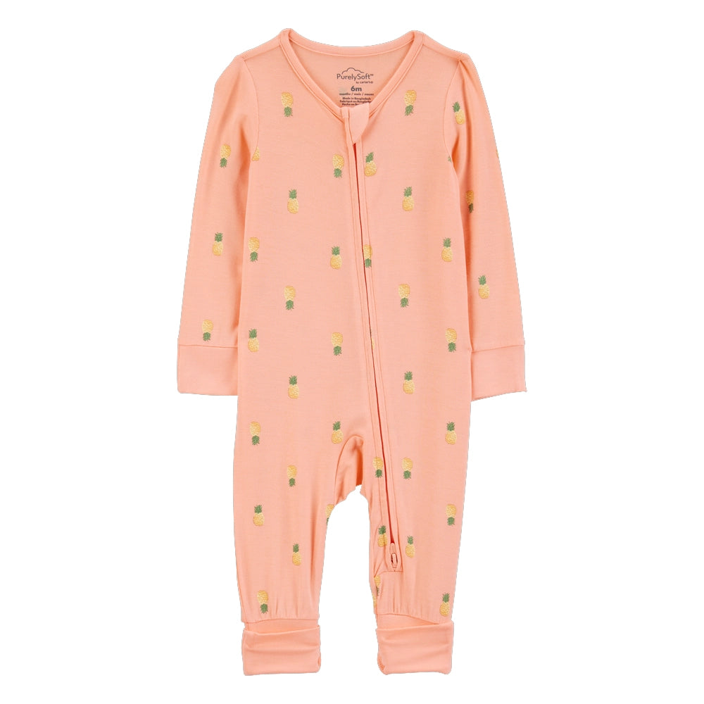 Grenouillère Fermeture Éclair Bidirectionnelle Bébé Fille Carter's - Corail Ananas