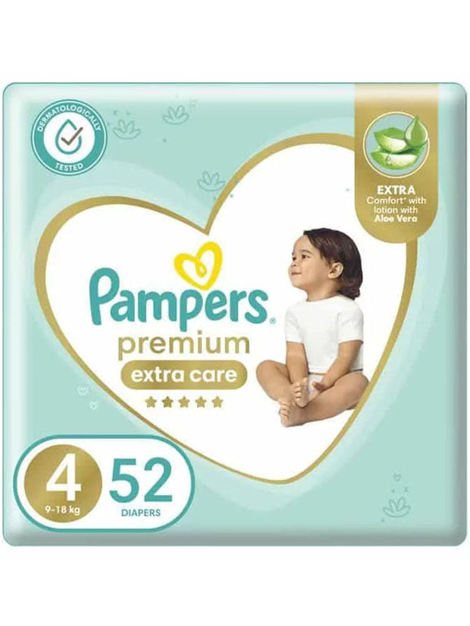 Pampers Premium Protection - Taille 4 x 52 Couches, 9-18 kg