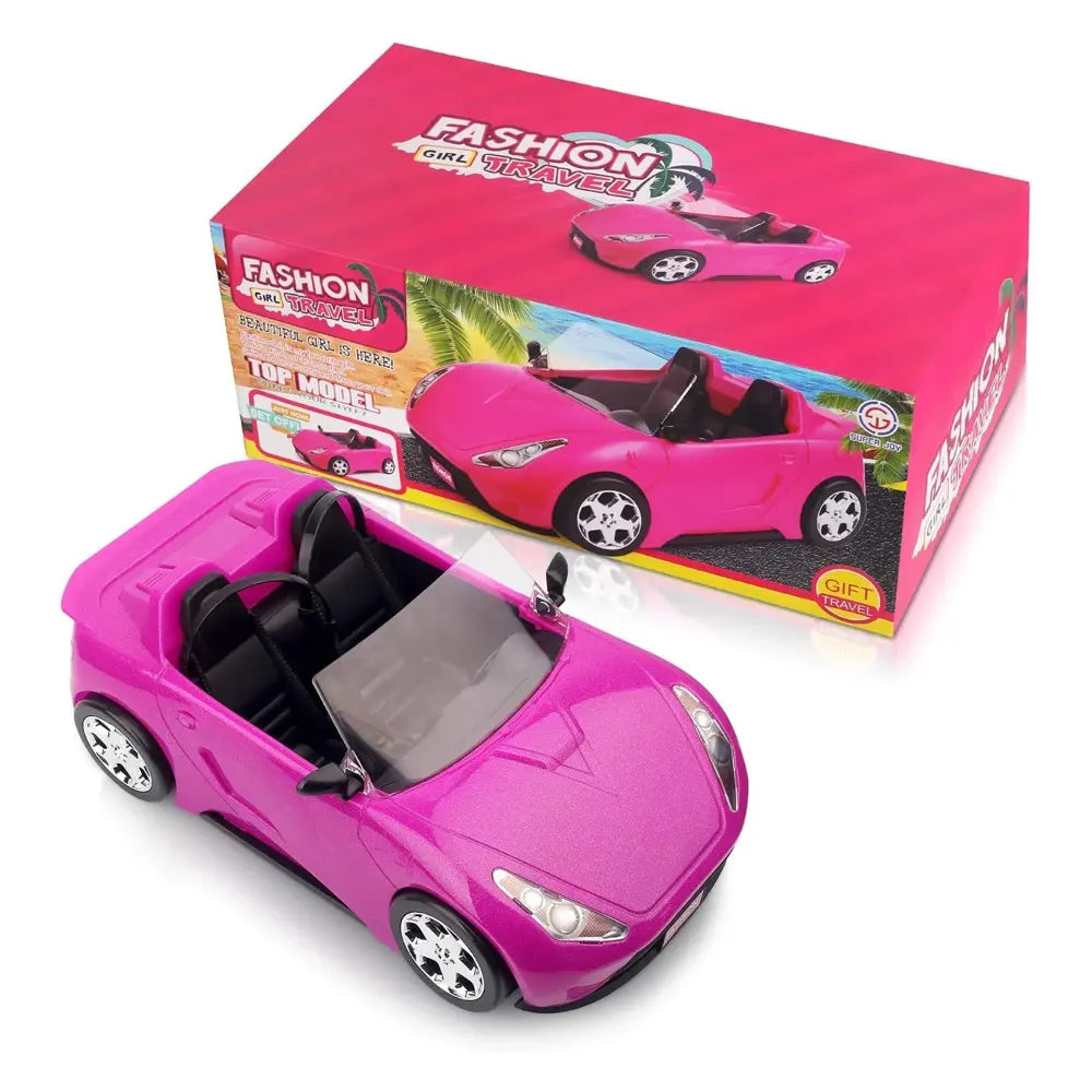 Voiture Convertible Magenta Pailletée pour Poupées - 3A+