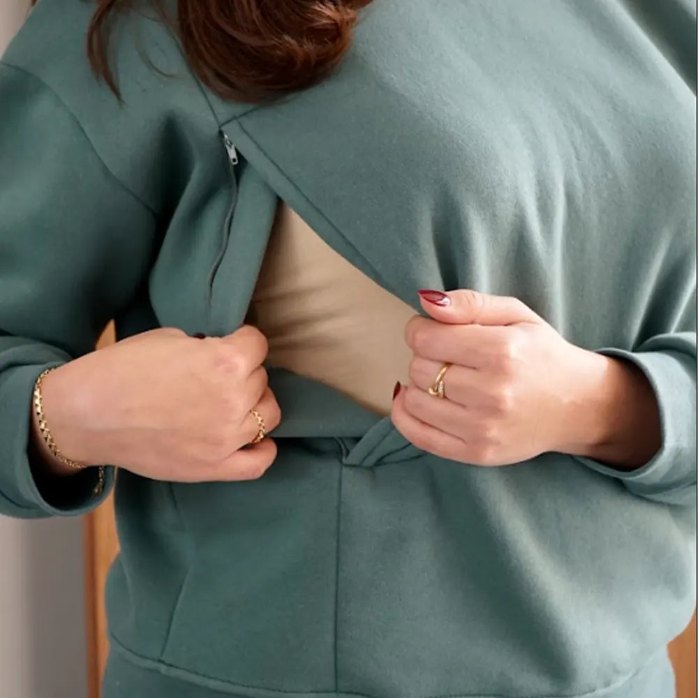 Bambidou Sweat d'allaitement et grossesse - Vert Sauge