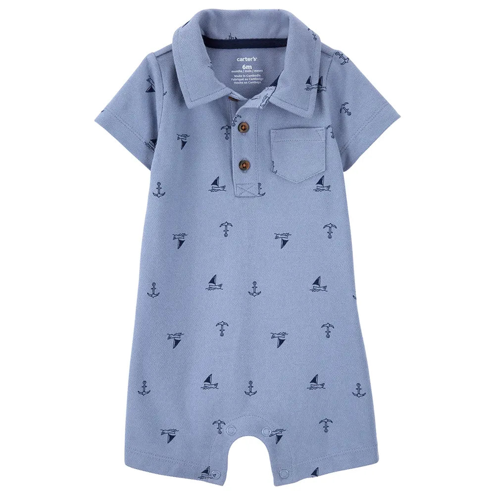 Barboteuse à Col Bateau Carter's - Bleu