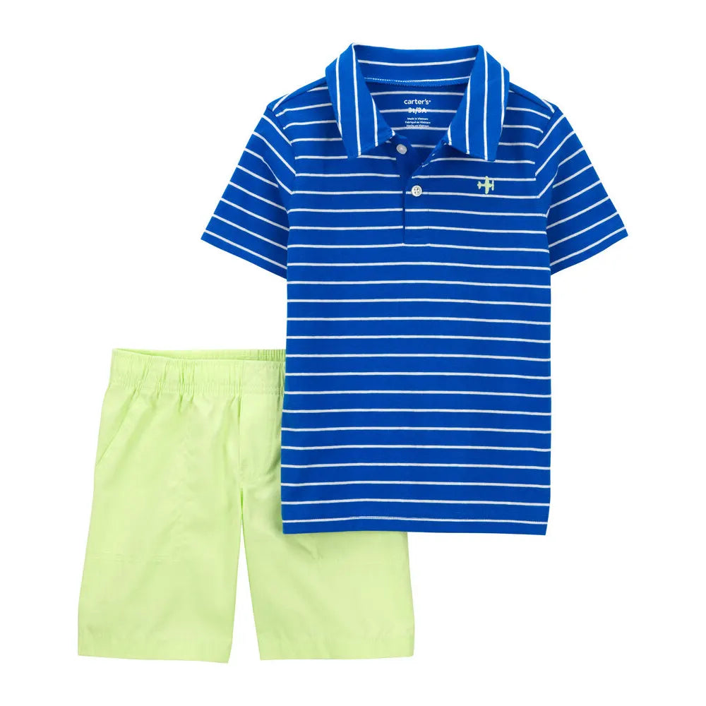 Carter's 2-Piece T-Shirt & Short Set - Blue & Green