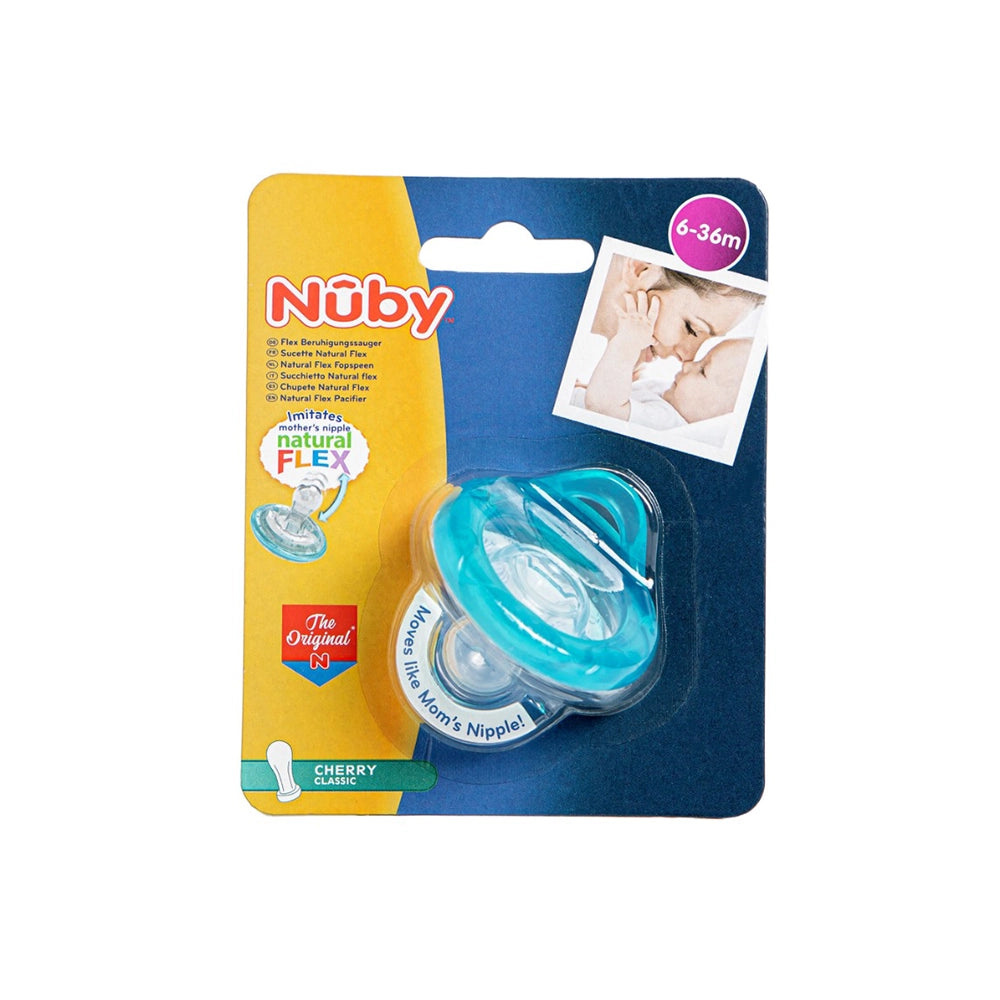 Sucette Nûby natural flex 6-36m - Vert Bleu