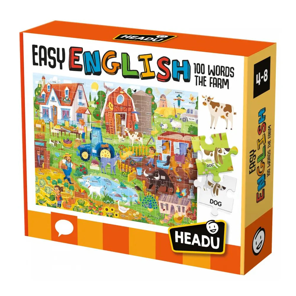 Headu Easy English Juego educativo 100 palabras en la granja - 4-8 años+
