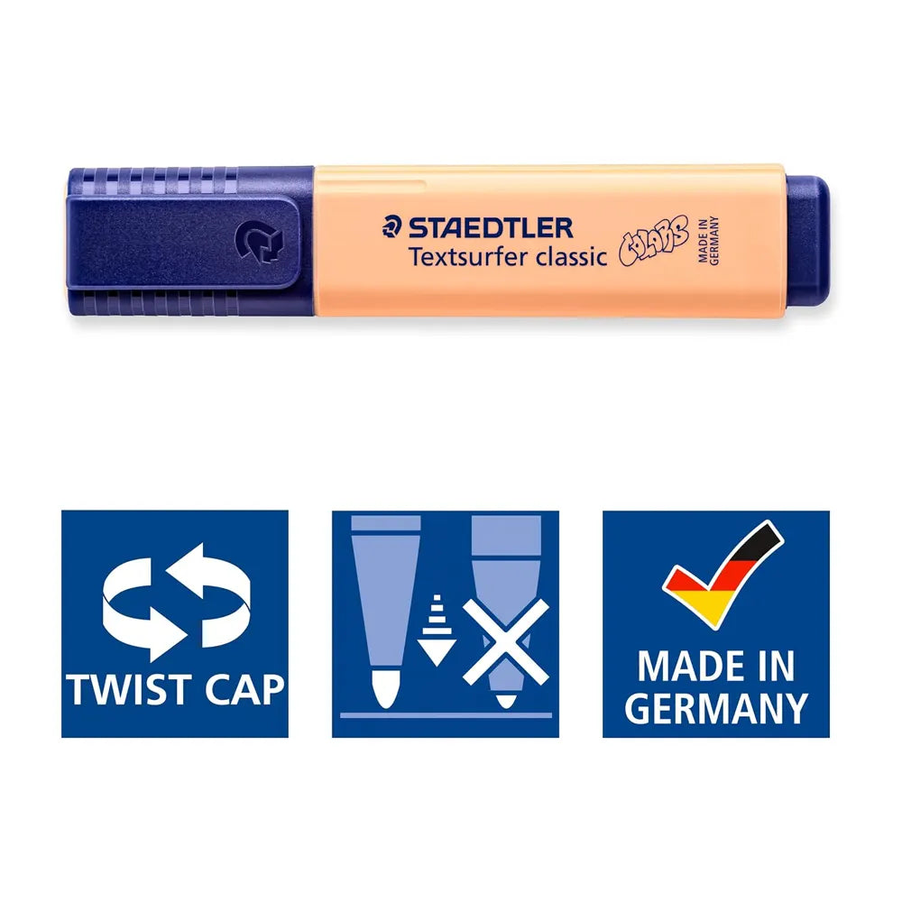 Staedtler 364 CWP6 Lot de 6 Surligneurs Textsurfer Classic Pastel