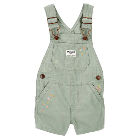 Salopette Short & Brodée de Fleurs OshKosh - Vert