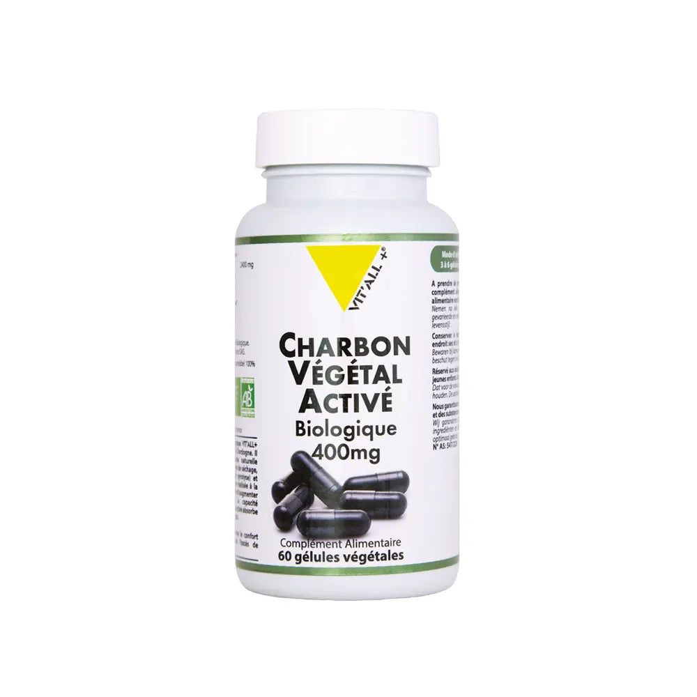 Vit'All+ Charbon Végétal Activé 400 mg – 60 Gélules