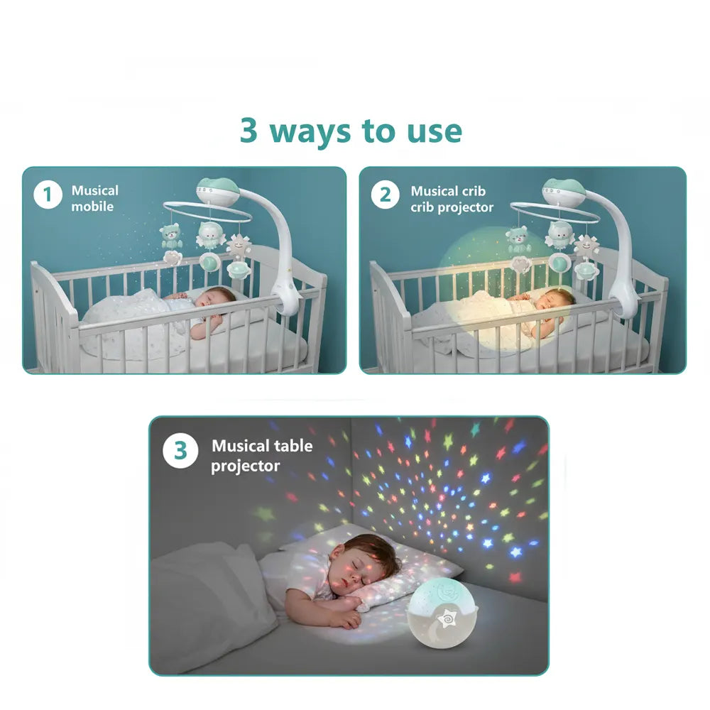 Infantino Projecteur Musical Mobile 3 en 1 – Vert Menthe