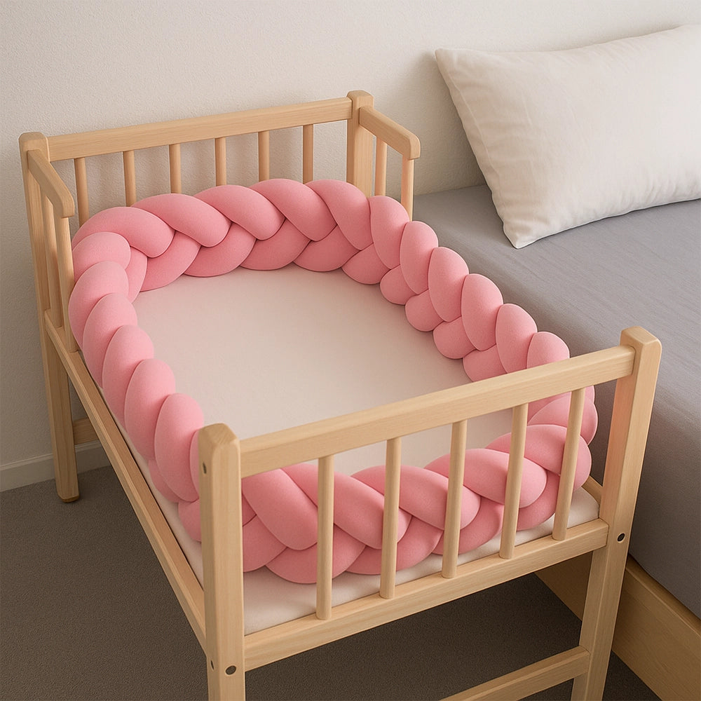 Babymat Tour de Lit Tressé - Rose Foncé