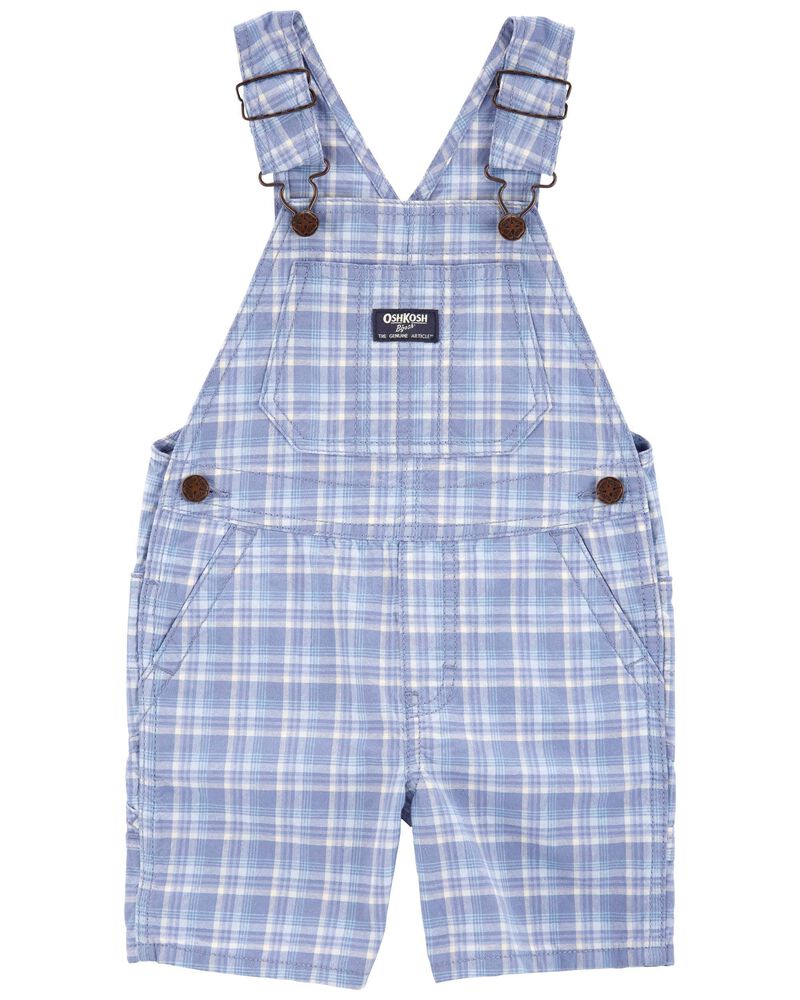 OshKosh Plaid Shortalls - Blue