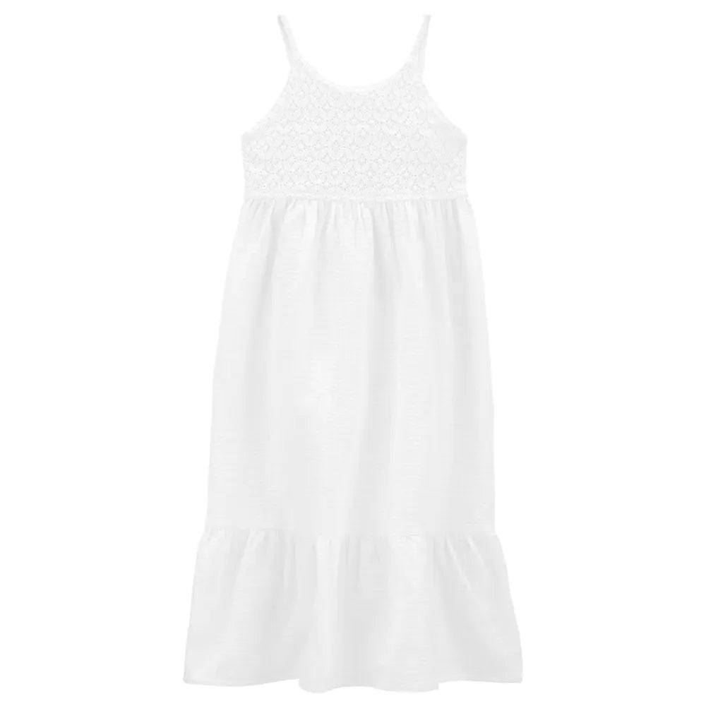 Robe Mi-Longue en Coton Carter's - Blanc