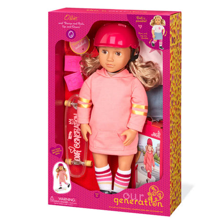 Our Generation Poupée Skateur Posable & Livre d'Histoires 46cm 3A+ - Ollie