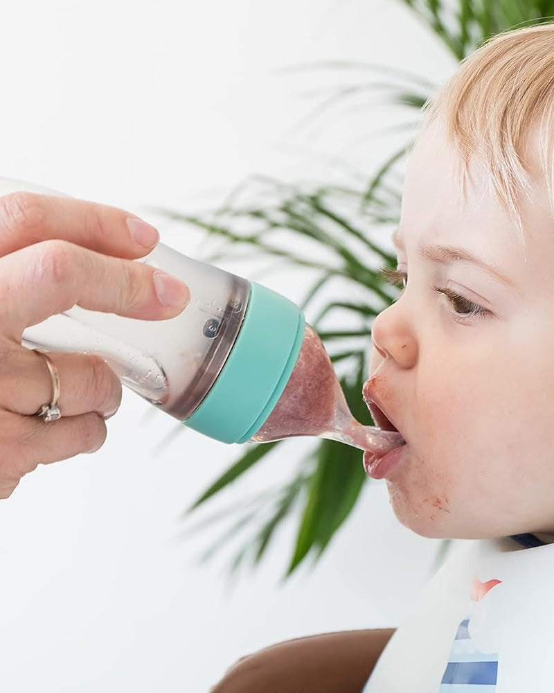 Nûby Semi-Rigid Spoon for Liquid Meals 90ml + 1 head - Pink