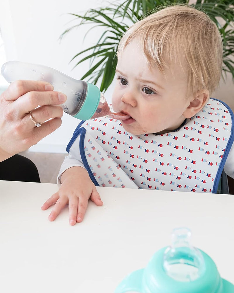 Nûby Semi-Rigid Spoon for Liquid Meals 90ml + 1 head - Blue