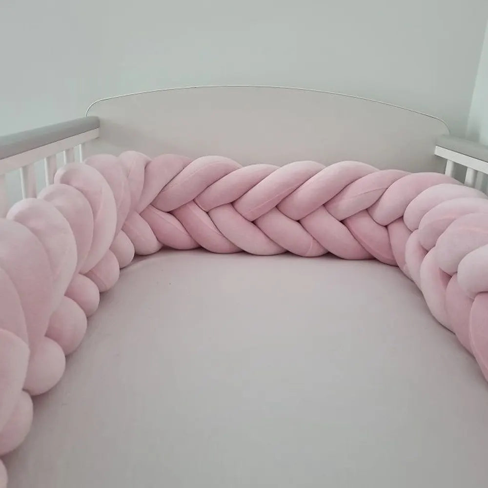 BébéYo Tour de Lit Tressé Velours 3.6m - Rose