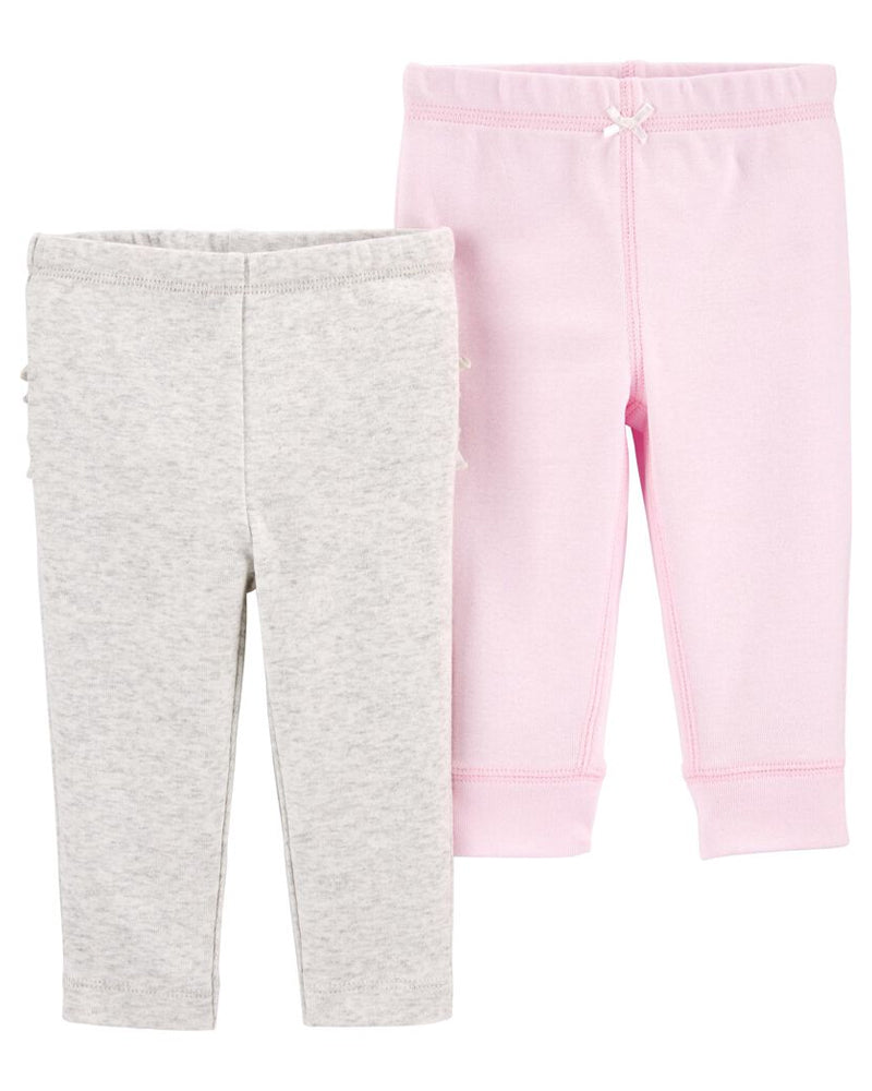 Lot De 2 Pantalons En Coton Bébé Carter's - Gris & Rose