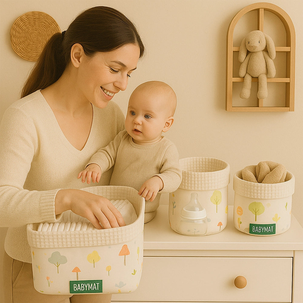 Lot de 3 Paniers Babymat - Nature